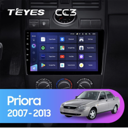Штатная магнитола Teyes CC3 3/32 GB для Lada Priora 2007-2013 Серебро/Черная на Android 10.0