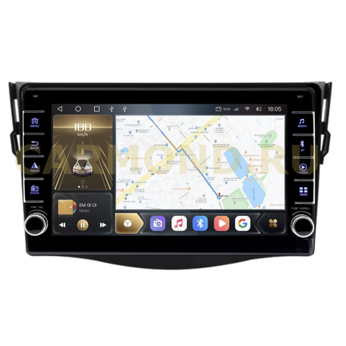 Штатная магнитола CarMedia OL-9688-P (с кнопками) для TOYOTA RAV4 (XA30) 2006-2012 на Android 10.0