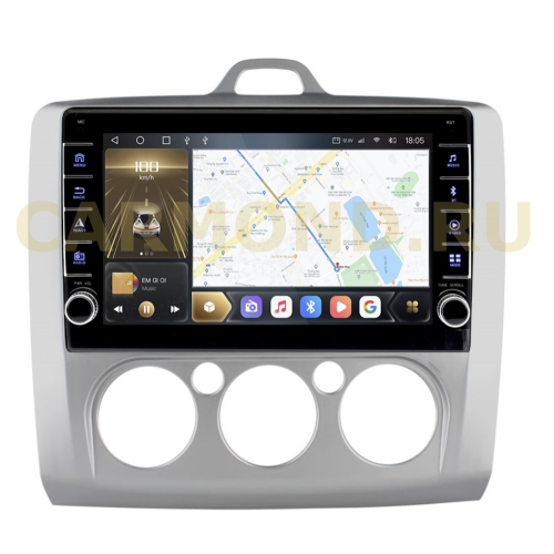 Штатная магнитола CarMedia OL-9201-A-P для Ford Focus II 2005-2011 (с кнопками) с климат-контролем на Android 10.0