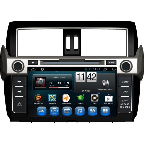 Штатная магнитола CarMedia KR-9000-S10 для Toyota Land Cruiser Prado 150 2013-2017 на Android 10.0