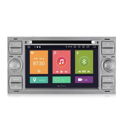 Штатная магнитола CarMedia MKD-F745S-P6N для Ford Focus, C-Max, S-Max, Fiesta, Fusion, Mondeo, Transit, Kuga (silver) на Android 11.0