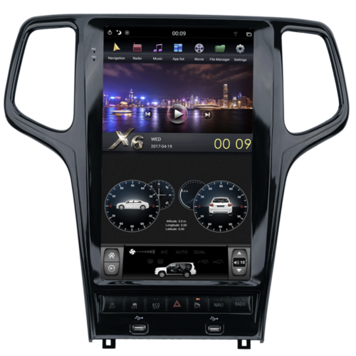 Магнитола Тесла CarMedia ZF-1823B-DSP Tesla-Style для JEEP Grand Cherokee 2013+ (Черная)