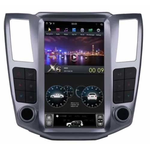 Магнитола Тесла CarMedia ZF-1278W-DSP Tesla-Style для Lexus RX 2004-2008 (цвет панелей: серый) на Android 9.0