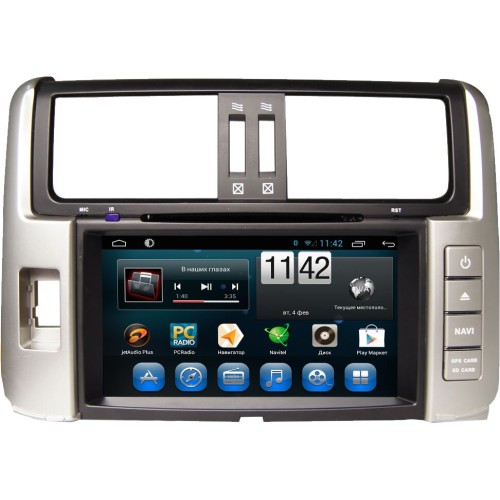 Штатная магнитола CarMedia KR-8005-S10 для Toyota Prado 150 2009-2013 серебро на Android 10.0