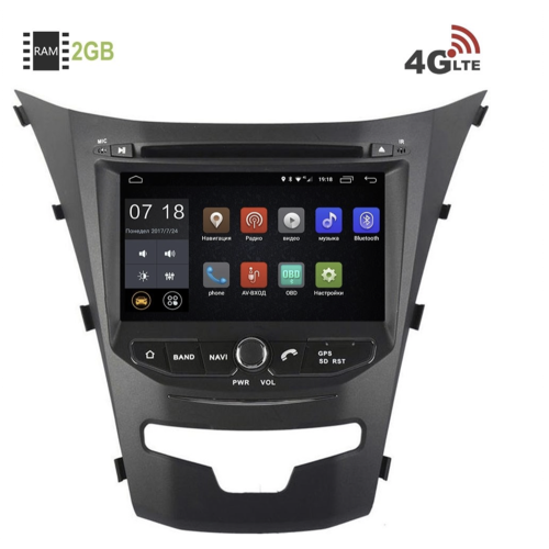 Штатная магнитола LeTrun 2022 Ssangyong Actyon II 2013-2022 Android 6.0.1 (4G LTE 2GB)