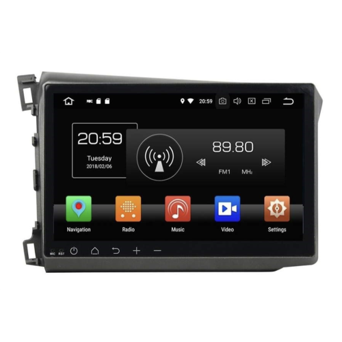Штатная магнитола CarMedia KD-1056-P5 для Honda Civic IX 2012-2013 на Android 9.0