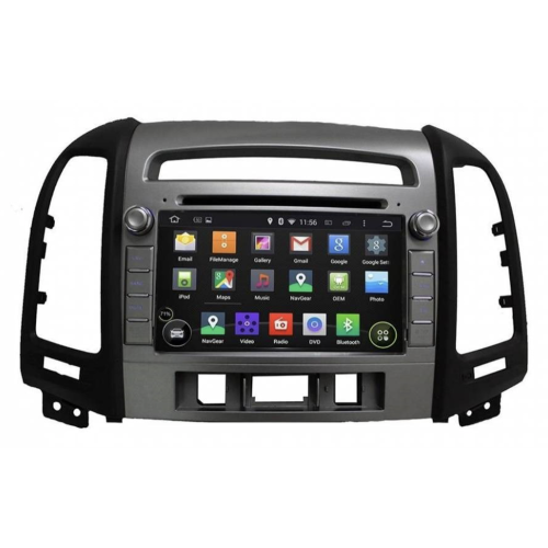 Штатная магнитола CarMedia KD-7021-P5 для Hyundai Santa Fe 2006-2010 (3 отверстия под кнопки) на Android 9.0