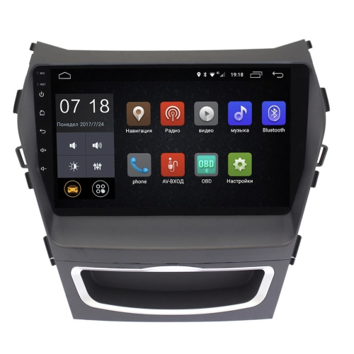 Штатная магнитола LeTrun 2079 Hyundai Santa Fe III 2012-2017 Android 6.0.1 10 дюймов (4G LTE 2GB)