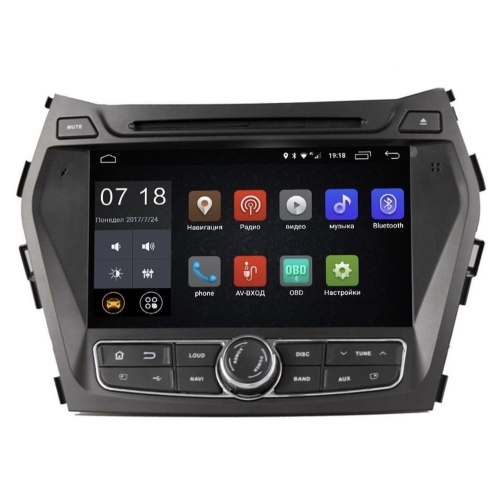 Штатная магнитола LeTrun 2034 Hyundai Santa Fe III 2012-2017 Android 6.0.1 8 дюймов (4G LTE 2GB)