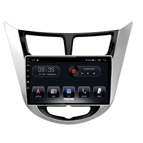 Штатная магнитола Stonelock HYD901MB 6/128 ГБ для Hyundai Solaris I 2011-2017 на Android 10.0