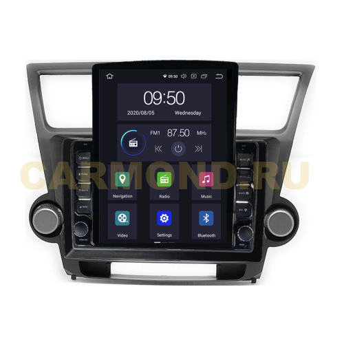 Штатная магнитола CarMedia OL-1616-2-HL для Toyota Highlander (U40) 2007-2013 на Android 10.0