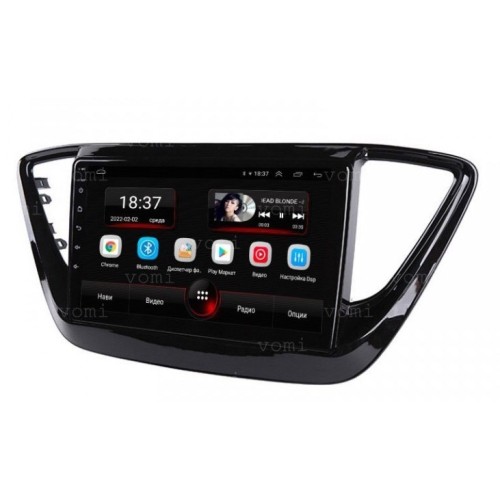 Штатная магнитола Vomi AK490R9-MTK для Hyundai Solaris 2017+ черный глянец на Android 10.0