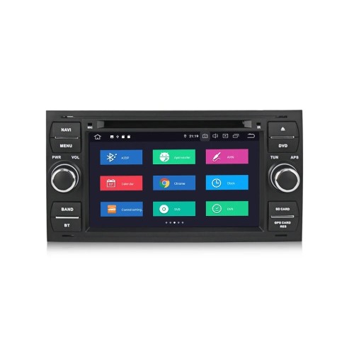 Штатная магнитола CarMedia MKD-7031S-P6 для Ford Focus 2 2005-2007, Transit 2006-2015, C-Max 2003-2010, Fusion 2005-2012 (230х120мм) черный на Android 10.0