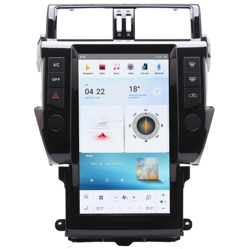 Магнитола Тесла CarMedia ZF-1802-Q6 Tesla-Style для Toyota Land Cruiser Prado 150 2009-2013 на Android 11.0