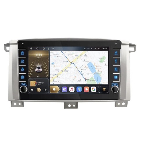 Штатная магнитола CarMedia OL-9681-Q (с кнопками) для Toyota Land Cruiser 100 2002-2007 на Android 10.0