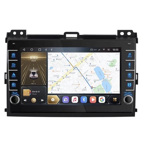 Штатная магнитола CarMedia OL-9696-Q (с кнопками) для Toyota LC Prado 120 2002-2009 на Android 10.0