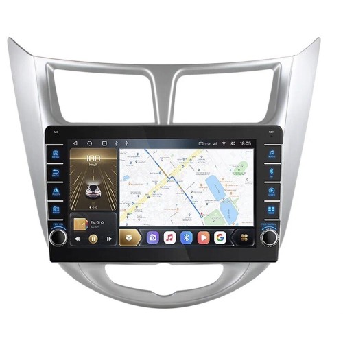 Штатная магнитола CarMedia OL-9707-Q (с кнопками) для Hyundai Solaris I 2011-2017 на Android 10.0