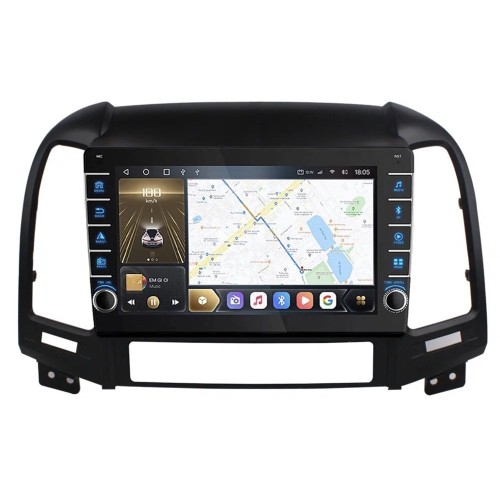 Штатная магнитола CarMedia OL-9717-Q (с кнопками) для Hyundai Santa Fe II 2005-2012 на Android 10.0