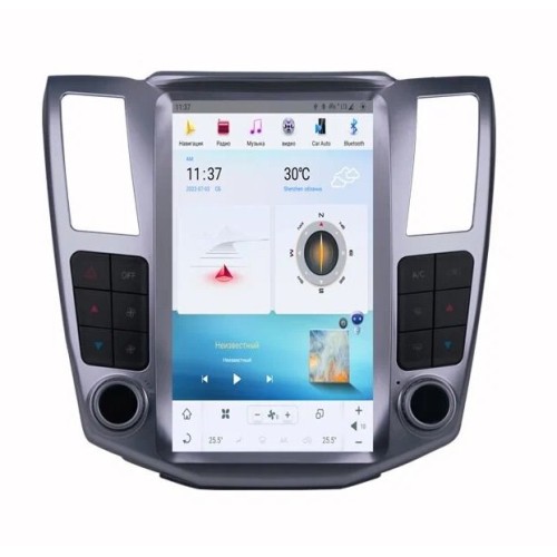 Магнитола Тесла CarMedia ZF-1278S-GE Tesla-Style для Lexus RX 2004-2008 (цвет панелей -серый) на Android 11.0