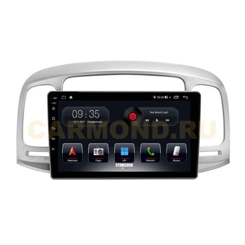 Штатная магнитола Stonelock HYD924MB 6/128 ГБ для Hyundai Accent, Verna 2005-2011 на Android 10.0
