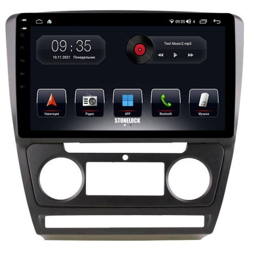 Автомагнитола Stonelock SK1010MB8 2/32 2K для Skoda Octavia II (A5) 2004-2013 глянец (экран 2K) на Android 10.0