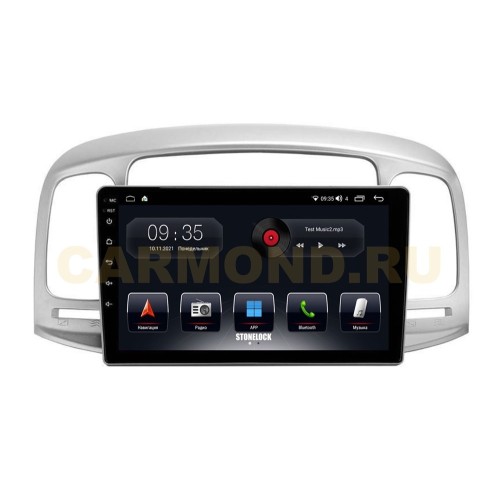 Автомагнитола Stonelock HYD924MB 3/32 2K для Hyundai Accent, Verna 2005-2011 (экран 2K) на Android 10.0