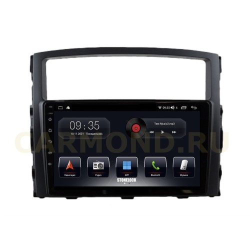 Автомагнитола Stonelock MSB901MB 3/32 2K для Mitsubishi Pajero IV 2006-2019 (экран 2K) на Android 10.0
