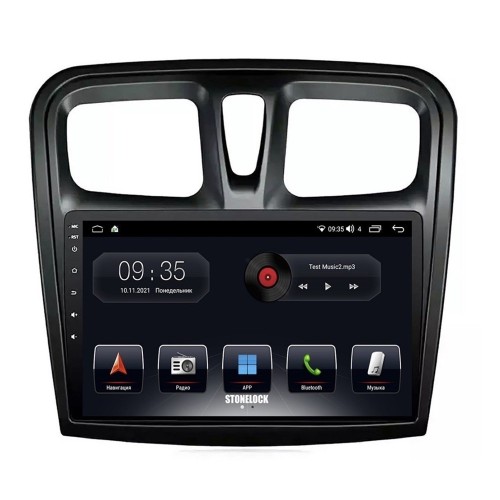 Автомагнитола Stonelock REN900MB 3/32 2K для Renault Logan II, Sandero II 2013-2022 9 дюймов (экран 2K) на Android 10.0