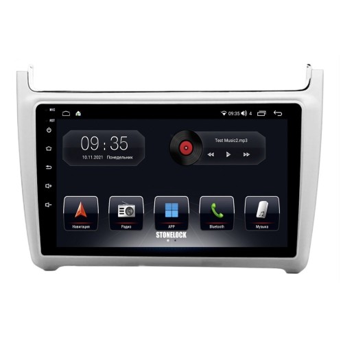 Автомагнитола Stonelock VW907MB 3/32 2K для Volkswagen Polo 5 2009-2019 cеребро (экран 2K) на Android 10.0