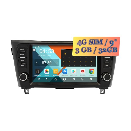 Wide Media KS9750QR-3/32 4G-SIM для Nissan Qashqai II, X-Trail III (T32) 2015-2019 (левый руль) авто без Navi Android 10.0