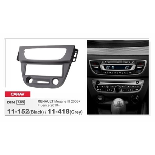 Переходная рамка CARAV 11-152/Incar RFR-N15 (Black)/ 11-418 (Grey) (Renault Megane 3 2008+, Fluence 2010+)