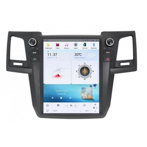 Магнитола Тесла CarMedia ZF-1257-Q6 Tesla-Style для Toyota Hilux, Fortuner 2011-2015 на Android 11.0