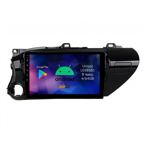 Roximo RM-1119 4/64 ГБ для Toyota Hilux an120, 2015+ на Android 12.0
