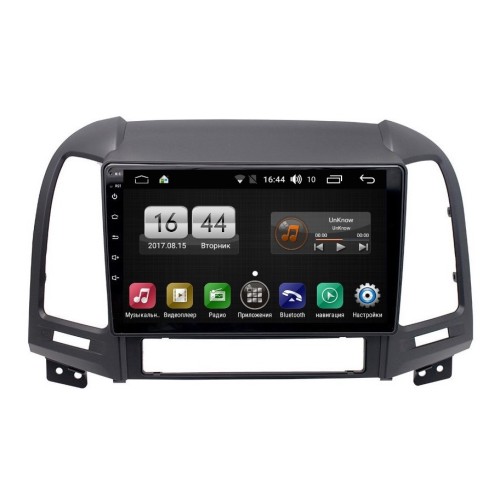 Магнитола FARCAR LX008R (S195) для Hyundai Santa Fe 2006-2012 серебро на Android 8.1