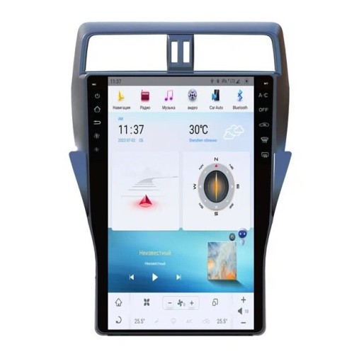 Магнитола Тесла CarMedia ZF-1805-Q6 Tesla-Style для Toyota Land Cruiser Prado 150 2017-2020 на Android 11.0