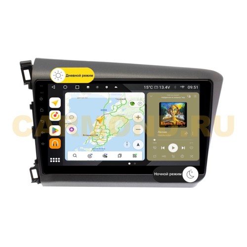 Штатная магнитола Wide Media MT9166QU PRO для Honda Civic 2012-2015 на Android 10.0