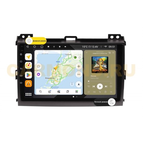 Штатная магнитола Wide Media MT9064QU PRO для Toyota Land Cruiser Prado 120 2002-2009 (с усил.) на Android 10.0