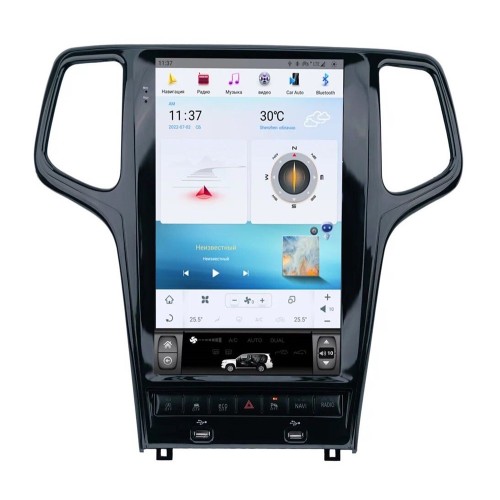 Магнитола Тесла CarMedia ZF-1823B-Q6 Tesla-Style для JEEP Grand Cherokee 2013+ (цвет-черный) на Android 11.0