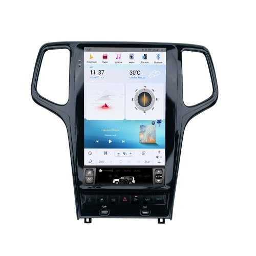 Магнитола Тесла CarMedia ZF-1827B-Q6 Tesla-Style для Jeep Grand Cherokee 2008-2013 черная на Android 11.0