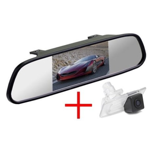 Зеркало + камера для VW Golf V (03-12), Passat B6 (05-10), Jetta (05-10), Touran (03-10), Multivan (03-10), Transporter (06-10), Caravella (03-09), Caddy (04-10) / Skoda Superb (02-12)
