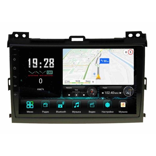 Штатная магнитола VAYCAR 0456-09V3 3/32 ГБ для Toyota Land Cruiser Prado 120 2002-2009 на Android 10.0