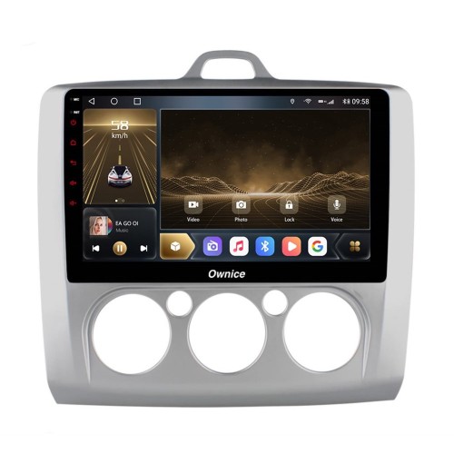 Штатная магнитола CarMedia OL-9201-A-D для Ford Focus II 2005-2011 с климат-контролем на Android 10.0