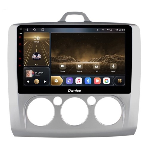 Штатная магнитола CarMedia OL-9201-A-N для Ford Focus II 2005-2011 с климат-контролем на Android 10.0