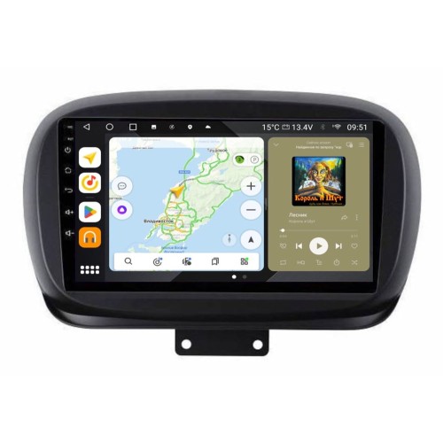 Штатная магнитола Wide Media MT1230QU PRO для Fiat 500x 2014-2019 на Android 10.0