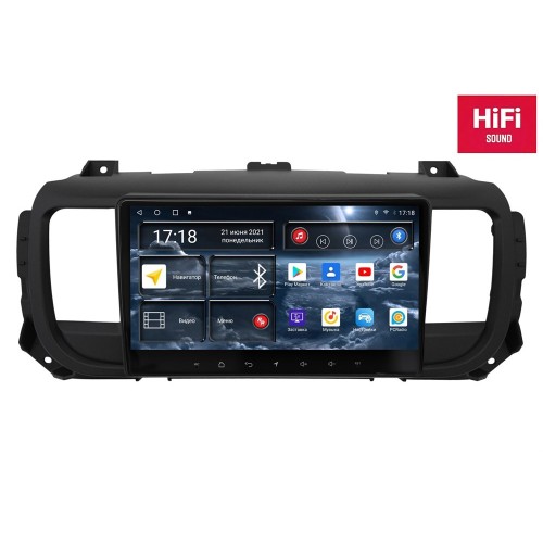Штатная магнитола Redpower 75075TOP Hi-Fi 8/256 ГБ для Peugeot Traveller 2016-2024 с сенсорным дисплеем на Android 10.0