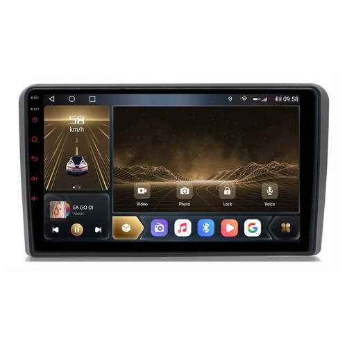 Штатная магнитола CarMedia OL-9102-K2 для Audi A4 2000-2008 на Android 10.0