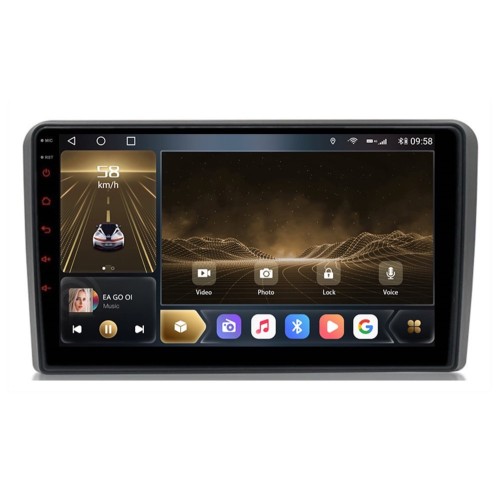 Штатная магнитола CarMedia OL-9968-K2 для Audi A3 2007-2012 на Android 10.0