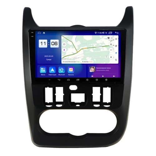 Штатная магнитола Parafar для Renault Logan / Sandero (2009-2014) черный (экран 2K) на Android 11.0 (PF175BU2K)