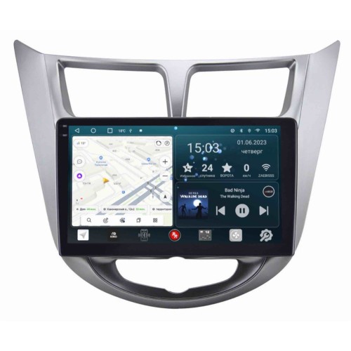 Штатная магнитола Redpower Slim 2K 71067 для Hyundai Solaris I 2011-2017 на Android 10.0