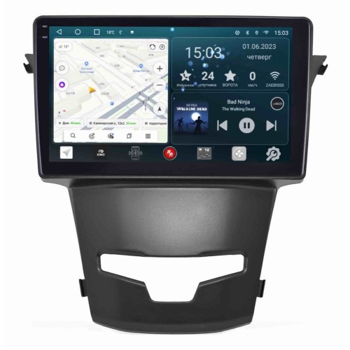 Штатная магнитола Redpower Slim 2K 71096 для Ssang Yong Actyon II 2013-2022 на Android 10.0